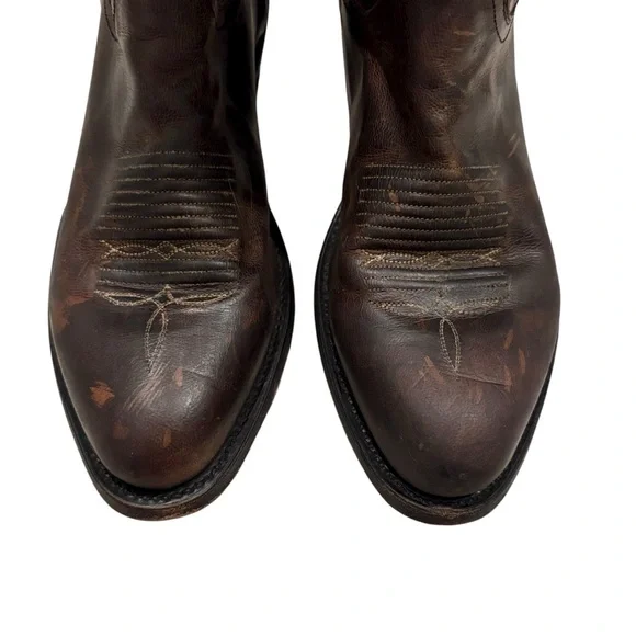 Lucchese Brown Leather Western Cowboy Boots, Sz 9D - Picture 11 of 16